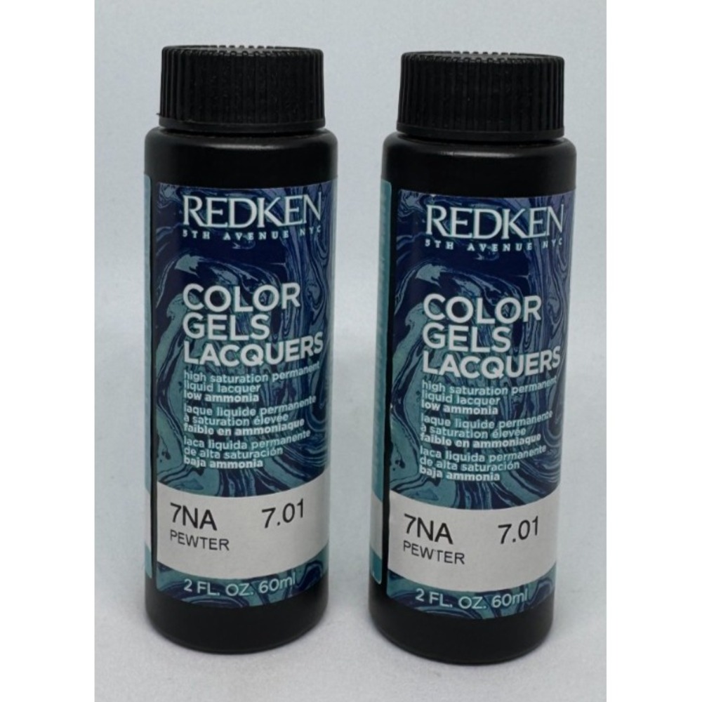 (2) REDKEN 5th Avenue NYC Color Gels Lacquers - Pewter 7NA / 7.01 - 2 FL OZ NEW!
